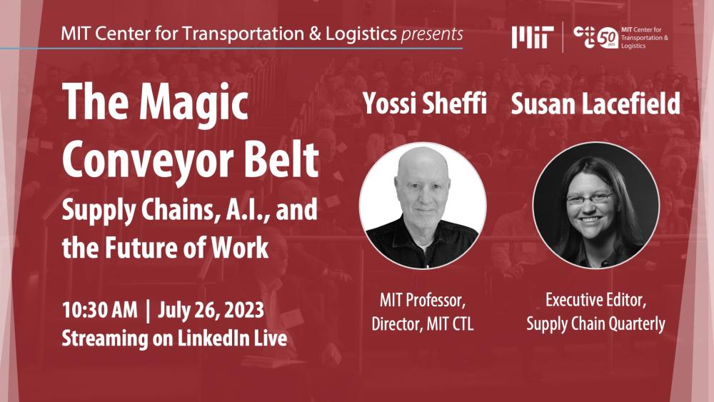 Event banner image with Yossi Sheffi and Susan Lacefield