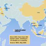 map of middle east avian bird flu